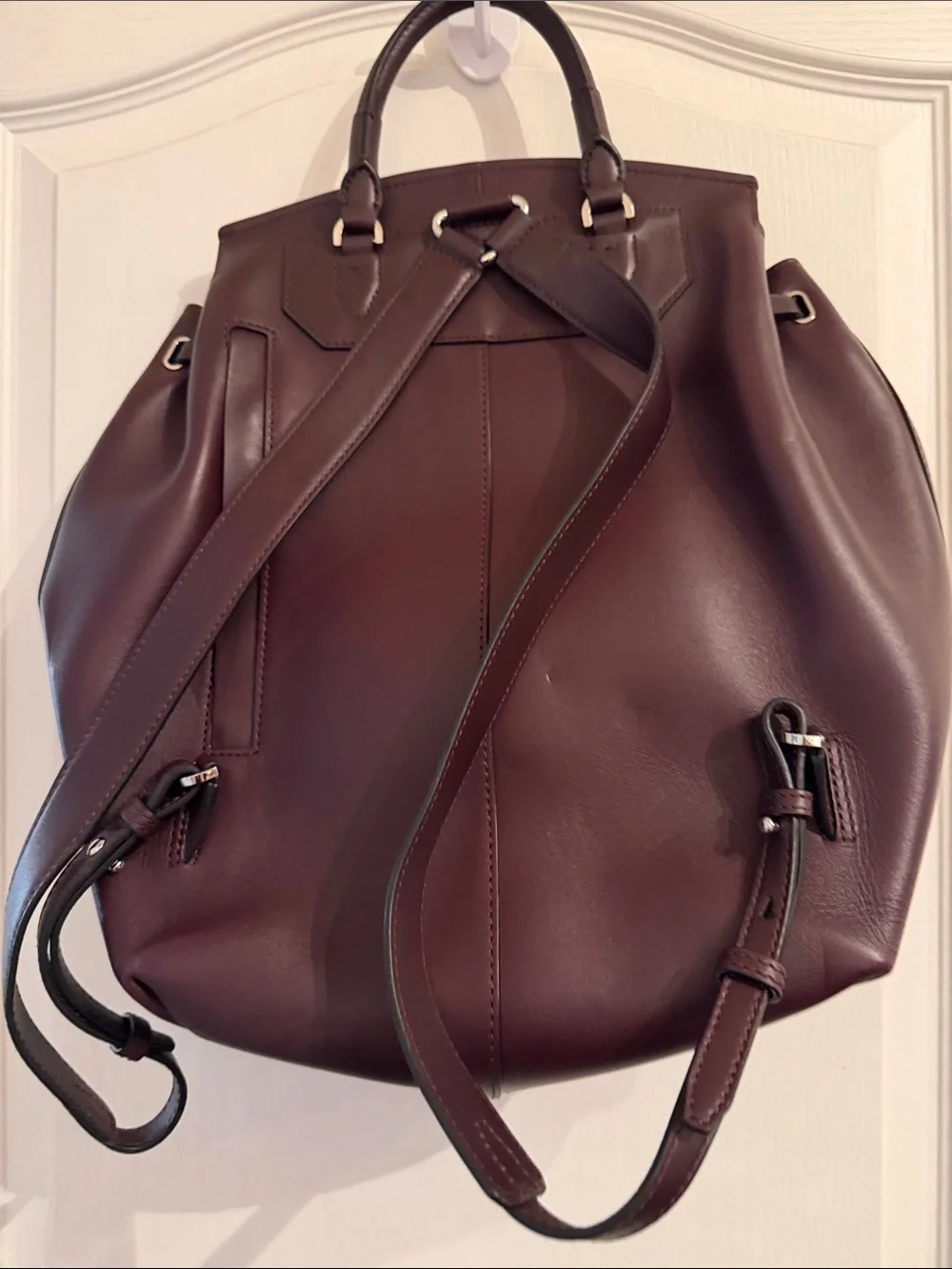 Alexander Wang Burgundy Leather Backpack with Gold Hardware